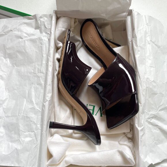 Bottega Veneta Stretch Gloss Sandals Leather Mule Oxide EU 37 US 7 NEW - Picture 4 of 15